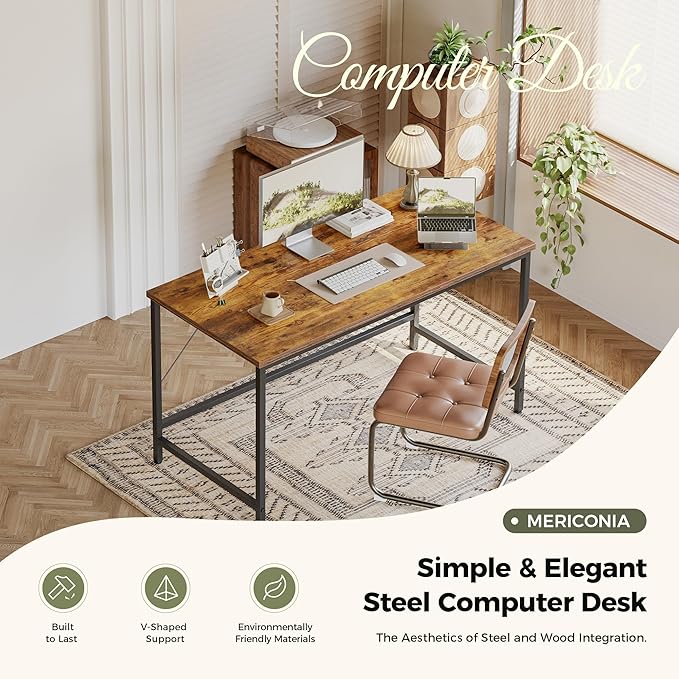 Mericonia 40 inch Computer Desk, Gaming Desk for Small Spaces, Modern Simple Style Table for Home Office, Study Student Writing Table