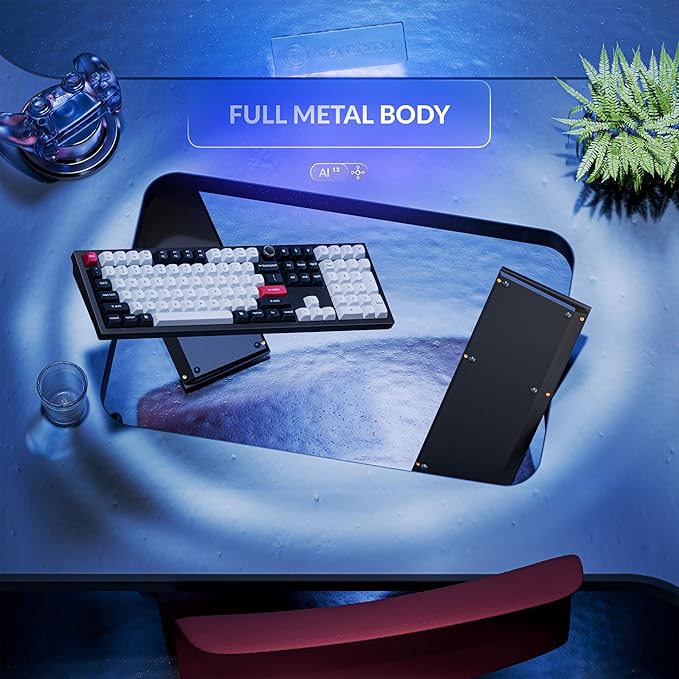 Keychron Q6 HE QMK Wireless 2.4 GHz Custom Keyboard, Rapid Trigger Bluetooth 100% Full-size with Hall Effect Gateron Double-Rail Magnetic Switches PBT Keycaps Aluminum Compatible for Mac Windows Linux