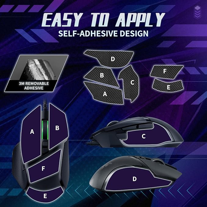 TALONGAMES Mouse Anti Slip Grip Tape Compatible with Razer Basilisk V3 / Basilisk V3 Pro Gaming Mouse, Palm Sweat Absorption, Thin 0.5mm, Cut to Fit, Easy to Apply, Mouse Skin