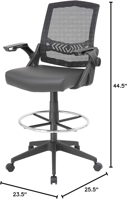 Boss Office Products Drafting Stool with, Black