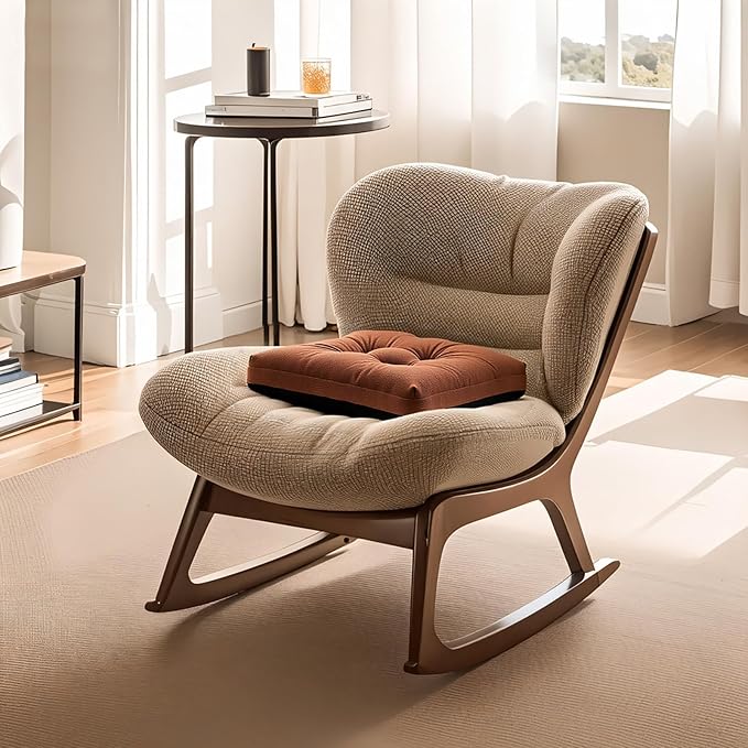 Recliner Cushions, 20x20x5 Inch Double Layer Design Chair Cushion, Soft Tufted Thickened Seat Cushions for Elderly, Brown