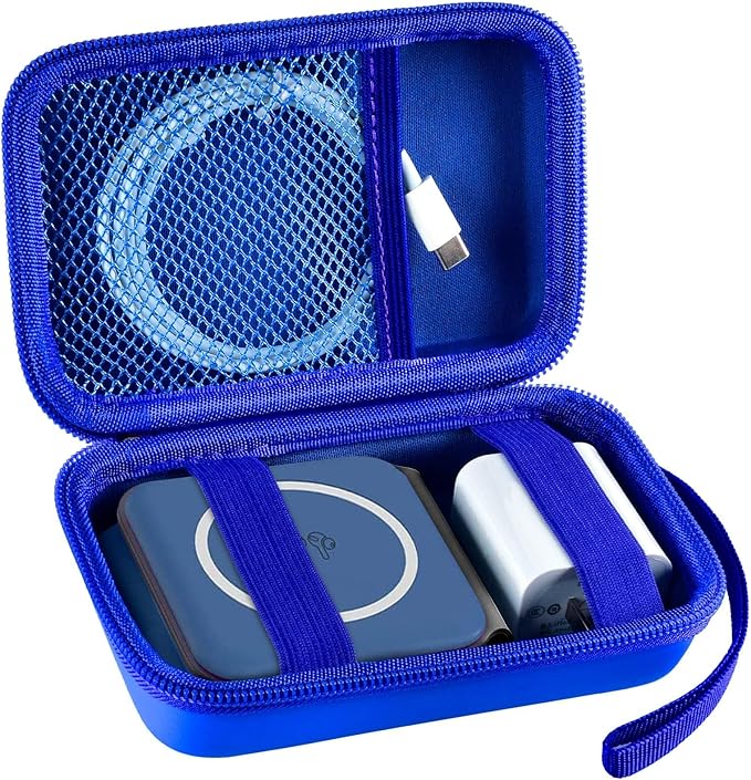 ANKHOH Travel Case for UCOMX for Nano/for Iseyyox/for LISEN/for RTOPS 3 in 1 Wireless Charger, Foldable Magnetic Charging Station Storage Holder Bag for Fast Charge Pad Cable Adapter, Blue-Box Only