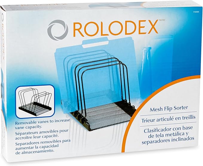 ROL1742323 - Mesh Flip Document Holder, 5 Vanes, Black