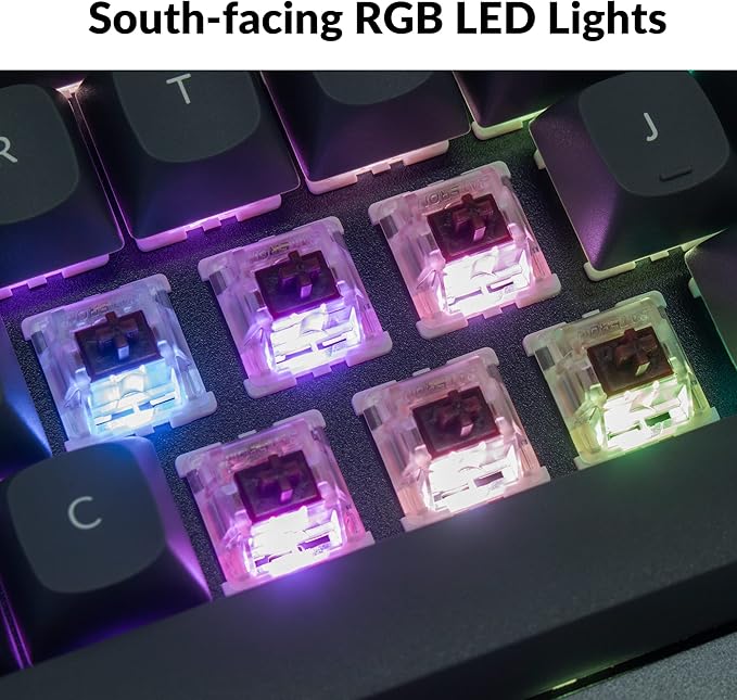 Keychron Q7 70% Layout Hot-Swappable RGB Wired Custom Mechanical Keyboard Compatible with Mac Windows Linux, QMK/VIA Programmable Macro Gateron G Pro Brown Switch Double Gasket Kit Full Aluminum-Grey