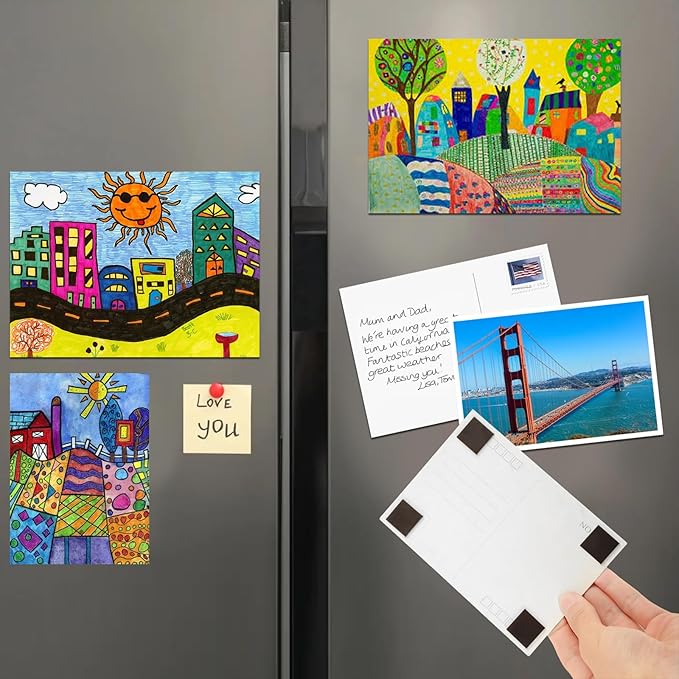 Pre-Cut Magnet Tape Strip,Thin Magnetic Squares with Self Adhesive(576PCS 3/4" x 3/4"),Sticky Magnets for Classroom/Family Activities,Peel and Stick ONLY for Cards/Picture/Paper (20mil Magnet)