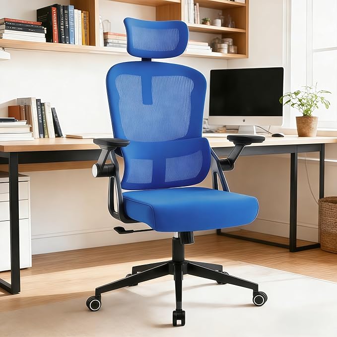 Ergonomic Office Chair - 350LB Comfy Desk Chairs with Adjustable Headrest and Lumbar Back Support, Mesh Computer Chairs with Wheels and Arms for Home Office, Study