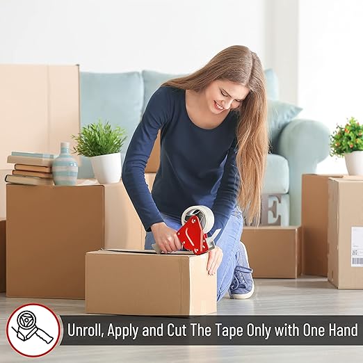 Mr. Pen- Heavy Duty Packing Tape Dispenser Gun, 2 Inch, 4 Pack with 4 Clear Tape Rolls, Handheld Tape Gun for Moving, Shipping, Sealing Boxes & Packaging