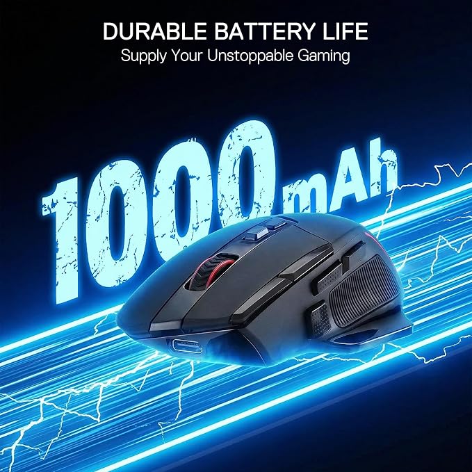 Redragon M925 PRO Wireless Gaming Mouse, 26,000 Max DPI Optical RGB Mice with 10 Programmable Buttons, Hyper-Fast Scroll, Software Supports DIY Keybinds & DPI, Black