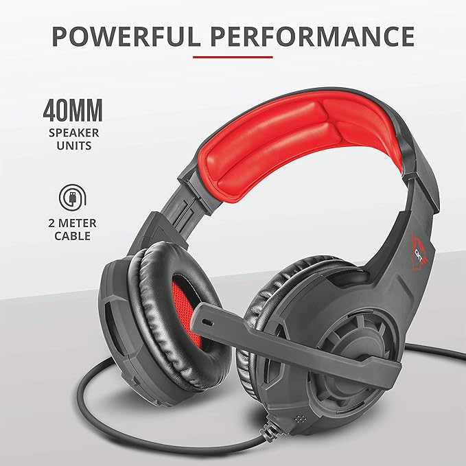 Trust Gaming GXT 310 Wired Stereo Headset - Over-the-head - Circumaural - Black - 36 Ohm - 20 Hz