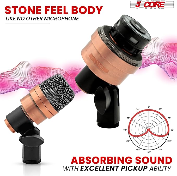 5 CORE Tabla Mics Professional Dual Microphone Set Best Condenser Mics for Instrument Bayan & Dayan Recording for Live On Stage Studio Temple Classroom- Tabla MIC 2XP COPPEREX