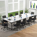 Tangkula 60" Conference Desk Set of 4, Modern Boardroom Desk with Storage Bag, Headphone Hook, Sturdy Metal Frame, Rectangular Seminar Table with Charging Station