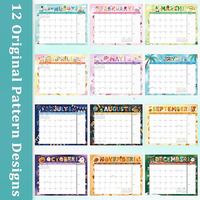 Ospelelf Desk Calendar 2026-2027 Large 22"x17" Monthly Family Academic Planner Pad with Protective Cover 18 Months January 2026 - June 2027 Season