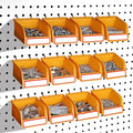 ELEAD Pegboard Bins Organizer Set 12-Pack - Durable Storage Tray for Screws, Nuts, Bolts, Hardware, Crafts, Accessories | Fits Standard Pegboards | 16 Labels for Garage Workshop Craft Room
