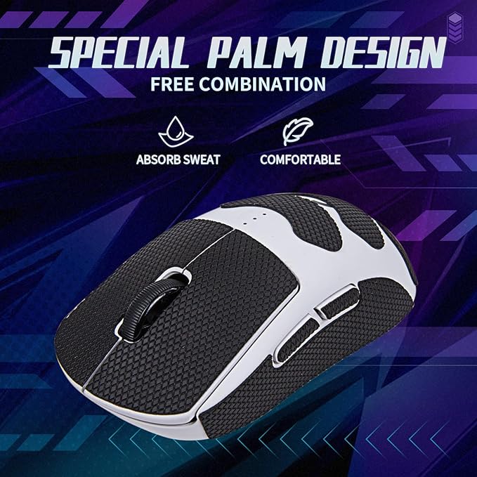 TALONGAMES Mouse Anti Slip Grip Tape Compatible with Logitech G PRO 2 Lightspeed Wireless Gaming Mouse, Palm Sweat Absorption, Thin 0.5mm, Cut to Fit, Easy to Apply, Mouse Skin
