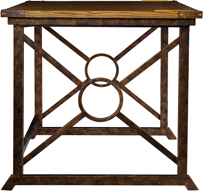 SEI FURNITURE Knightley Tilt Top Drafting Table - 51.5 inch Wide - Oak Wood Finish w/ Antique Brass, Brown