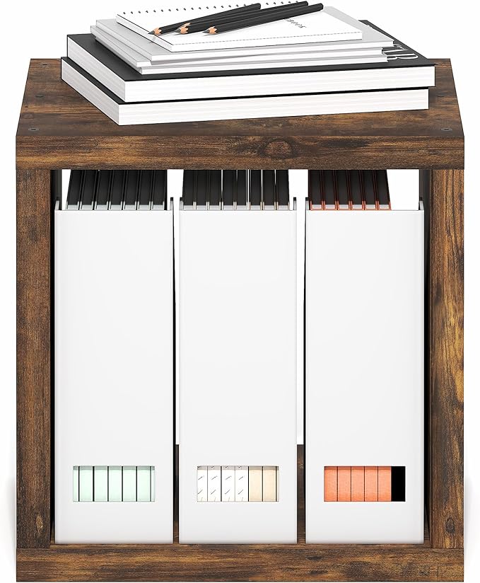 Furinno Cubicle Book Shelf, Stackable Bookshelf, Cube Storage Organizer Bookcase with Open Back, Extra Thick, 15.8" x 15.8" x 14.6", for Living Room, Bedroom, Home Office, Amber Pine