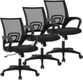 PayLessHere Home Office Chair Desk Computer Chair Adjustable Ergonomic Chair Lumbar Support Armrest Executive with High Density Mesh 360 Degree Swivel Chair for Adults Chair (Pack of 3, Black)