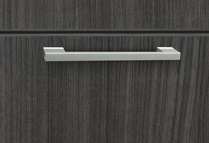 Regency Legacy Stand Up 2 Storage Cabinet/Lateral File/Desk Quad with Bookcase End- Ash Grey