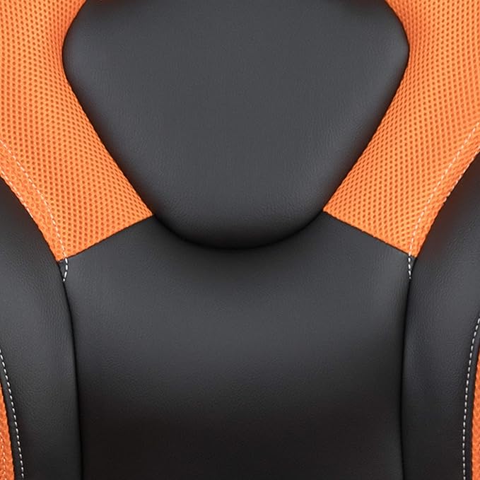 Flash Furniture Optis Black Gaming Desk and Orange/Black Racing Chair Set with Cup Holder, Headphone Hook & 2 Wire Management Holes