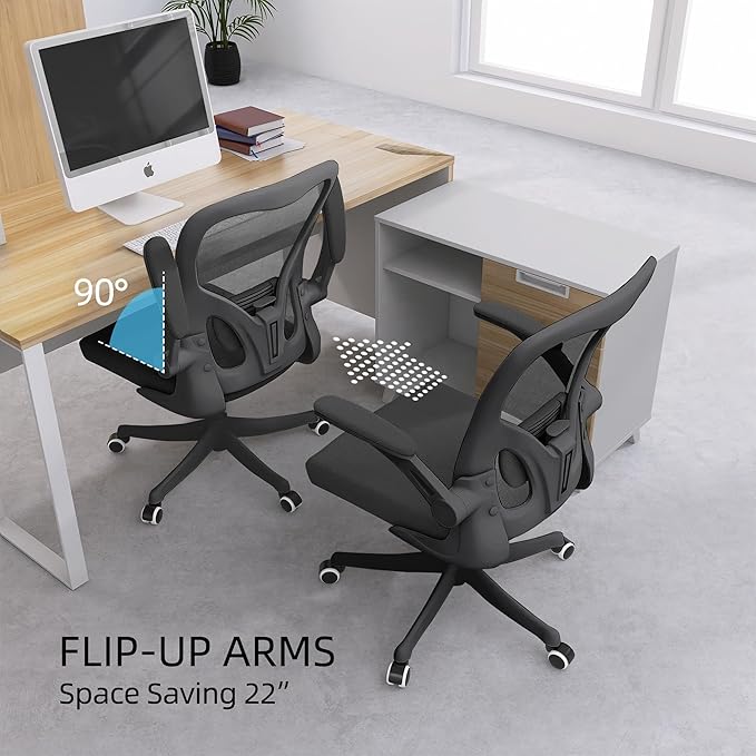 balmstar Ergonomic Office Chair Desk Chair - Mesh Computer Chair with 360° Swivel Wheels, Adjustable 90-130° Recline & Lumbar Support for Home Office, Supports up to 300lbs (07Black)