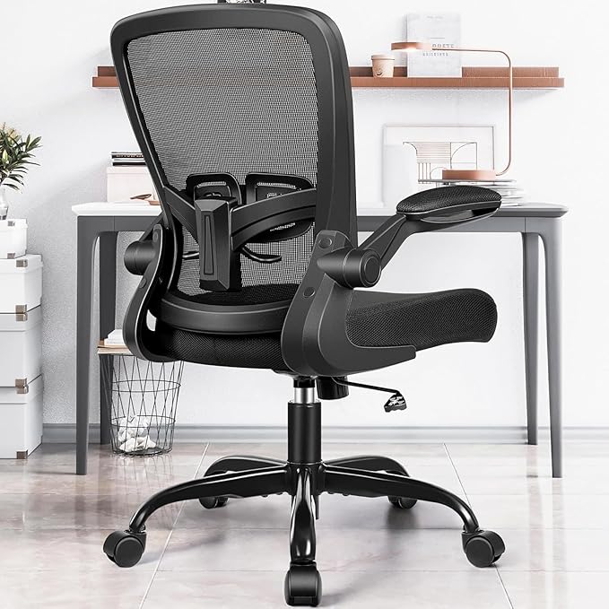 FelixKing Office Chair Ergonomic, Durable Fabric & Mesh, High-Back Desk Chair Adjustable Armrest, Lumbar Support, Breathable Mesh for Home Office, Computer Chair, Swivel Task Chair
