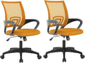 PayLessHere Home Office Chair Desk Computer Chair Adjustable Ergonomic Chair Lumbar Support Armrest Executive with High Density Mesh 360 Degree Swivel Chair for Adults Chair (Pack of 2, Orange)