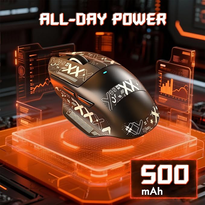 ATTACK SHARK V6 65g Superlight Wireless Gaming Mouse with Magnetic Charging Dock,BT/2.4GHz Wireless/Wired Mouse 1K Polling,PixArt PAW3311 Sensor,25000DPI,Tape,Office Gamer Mice for PC/Win/Mac(Black)