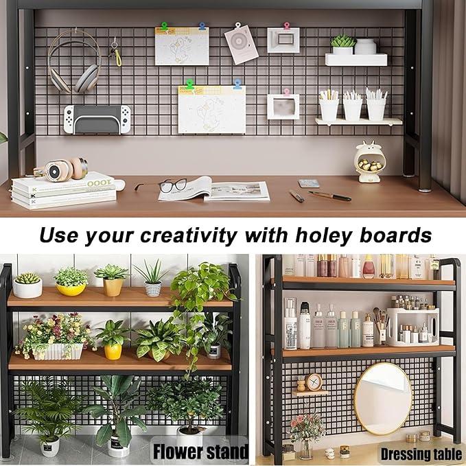 2-Tier Desktop Hutch Bookshelf Metal Desk Shelf Dorm Bookcase for Computer Desk Countertop Storage Organizer Display Rack for Office Home (White, 37.4in)
