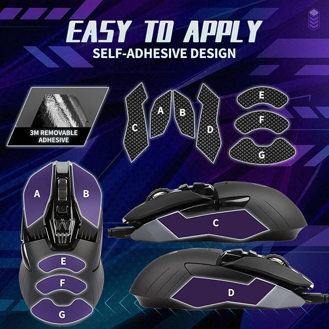 TALONGAMES Grip Tape for Logitech G900 / G903 Gaming Mouse, Black, Anti-Slip, Palm Sweat Absorption, Easy to Apply