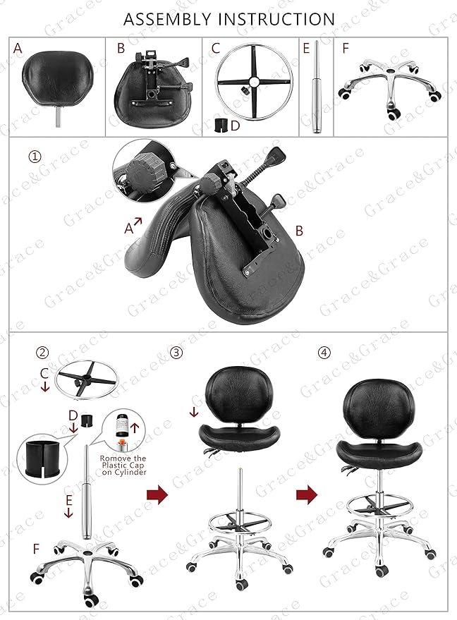 Grace & Grace Rolling Drafting Chair Height Adjustable Stool with Backrest and Footrest for Computer,Studio,Workshop,Classroom, Lab, Counter, Home Office, Work from Home Chair, Home Desk Chair (Grey)