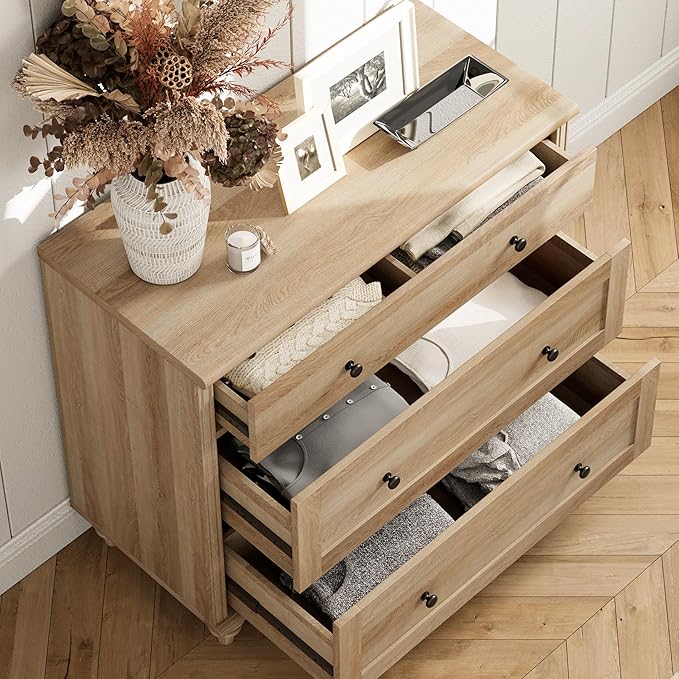 WAMPAT Home Office Furniture Set, 56'' Executive Desk with Charging Station, 72" Tall Bookcase with 6 Drawers, Wood Computer Desk with File Cabinet Storage, Open Shelf, Oak