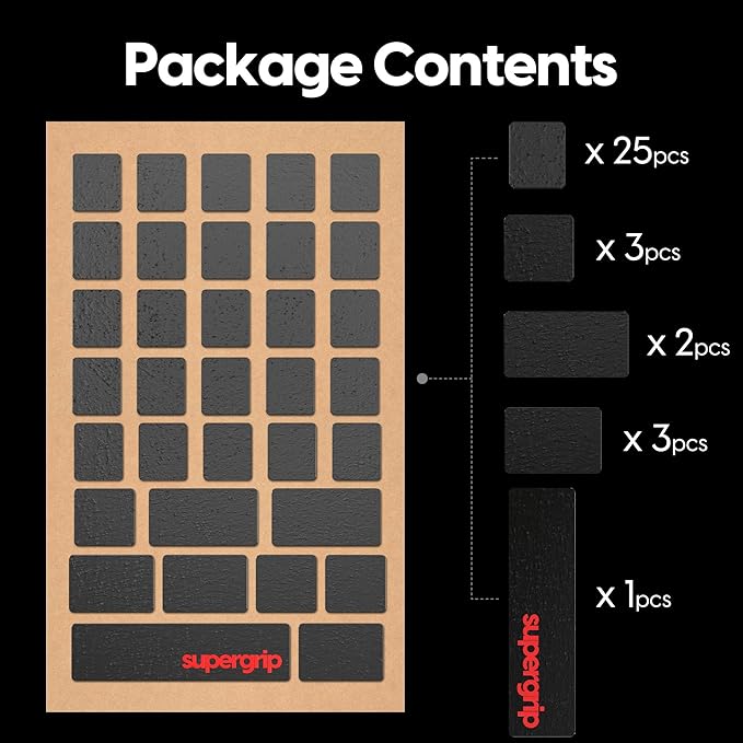Pulsar Gaming Gears SUPERGRIP Pre-Cut Keyboard Griptape Pre-Laminated Sweat Absorbing High Performance Universal Anti Slip Mouse Keycap Grip Tape Ultra-Thin 0.5mm (0.02in)