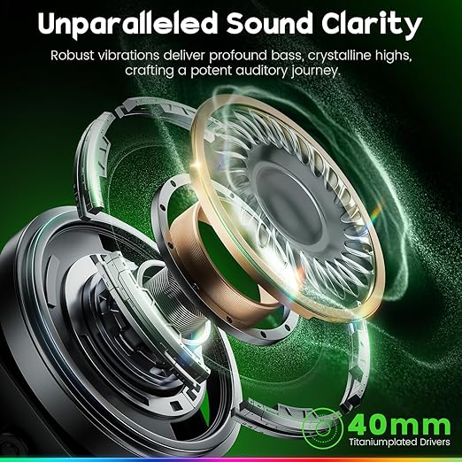 WESEARY Wireless Gaming Headset 2.4GHz & Bluetooth 5.4 Gaming Headphones with ENC Mic, Ultra-Low Latency, Stereo Sound, Soft Earmuffs, Wireless Headsets for PS5, PS4, Switch, PC, Mac