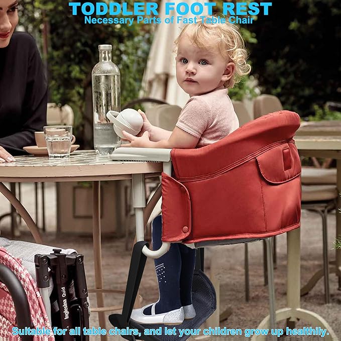 Baby Footrest Compatible with Inglesina Fast Table Chair, Adjustable Foot Rest for Clip-On Table Chair with Tray, Toddler Foot Rest for Hook-On Portable High Seat for Travel