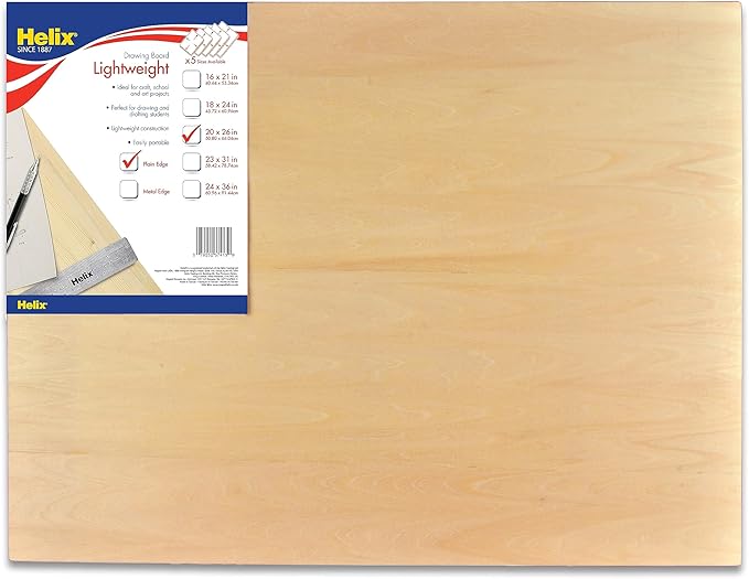 Maped - Helix Wooden Lightweight Drawing Board 20 x 26 Inch - Ideal for Students - Sketching Outdoors - Lightweight Design - Premium All-Wooden Drawing Boards are Super Light and Portable