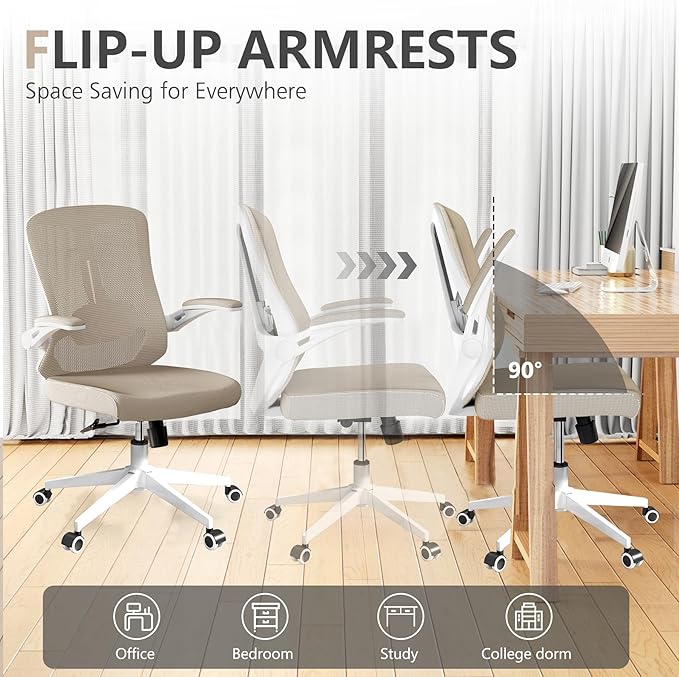 balmstar Office Chair Desk Chair, Ergonomic Mesh Computer Chair with 90-130° Recline & 360° Smooth-Rolling Casters, Adjustable Lumbar Support Task Chair for Home Office, Comfortable for Women, Teens