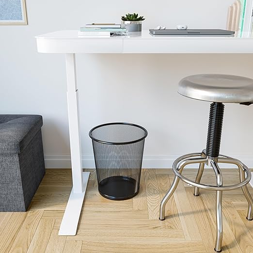 Seville Classics Steel Mesh Round Office Wastebasket – Black (2-Pack, 6 Gal)