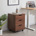Farini 3-Drawer Vertical Filing Cabinet Rolling Wood Mobile File Cabinets Under Desk for Home Office with Casters,Brown,Fully-Assembled