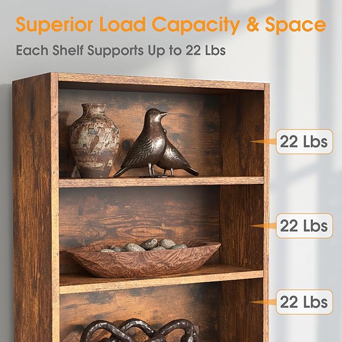 Sweetcrispy Industrial 5 Shelf Bookcase - Large 53 Inch Tall Floor Standing Open Bookshelf for Home Office, Living Room, and Bedroom Storage, Classic White