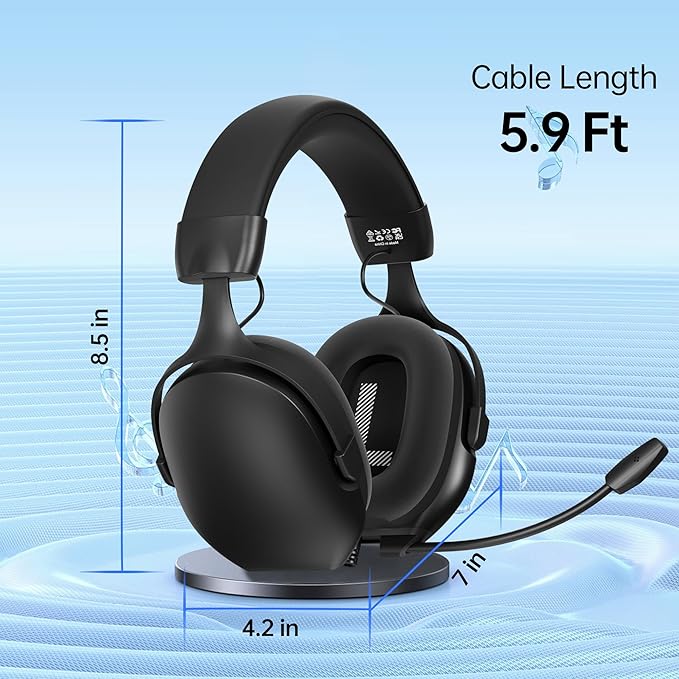 Gaming Headsets with Mic,7.1 Surround Sound Gmaing Headphones with Noise Cancelling Microphone for Xbox,PS4,PS5,Switch,PC,50MM Dynamic Drivers, 3.5MM Audio Jack-Black