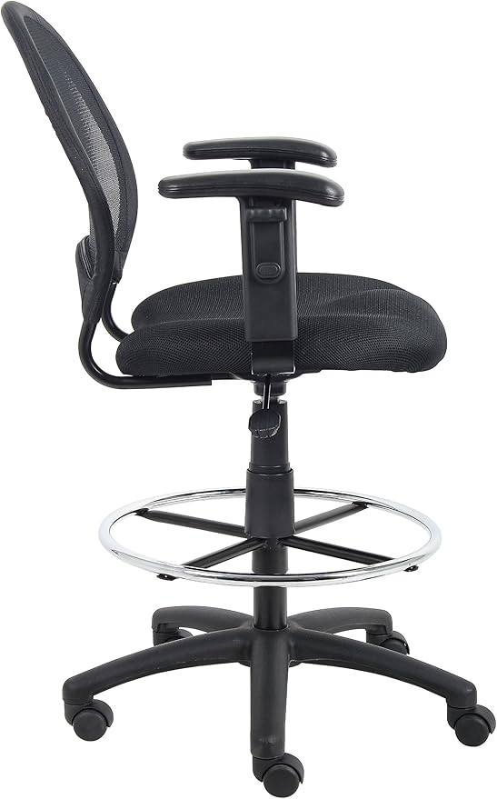 Boss Office Mesh Drafting Stool W/Adjustable Arms (B16216)