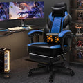 Shintenchi Gaming Chair,Video Game Chair with footrest and Massage Lumbar Support,Height Adjustable Game Chair with 360°Swivel Seat Ergonomic Computer Chair with Headrest for Office or Gaming(Blue)