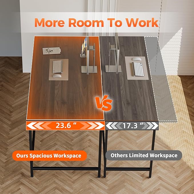 Mericonia 48 inch Computer Desk, Gaming Desk for Small Spaces, Modern Simple Style Table for Home Office, Study Student Writing Table