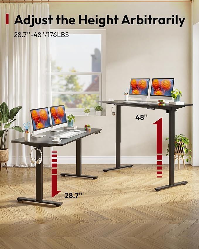 SANODESK Electric Standing Desk 71 x 32 Inches, Height Adjustable Sit Stand with Large Splice Board Desktop for Home Office, Computer Workstations，Memory Ergonomic Computer Desk, Black Frame/Black Top