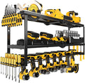 MOOMSINE Power Tool Organizer Wall Mount, Heavy Duty Metal Tool Storage Rack Loads 320lbs, 8 Cordless Drill Holder 3 Layer for Garage, Workshop, Tool Room, Gift for Men