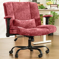 Criss Cross Chair with Wheels & Flip Arms, Wide Cross Legged Office Chair with Adjustable Tilt Criss-Cross Desk Chair with Lumbar Support for Home Office, Bedroom, Apartment Red