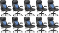BESTFAIR Ergonomic Office Chair - Desk Computer Chair, Leather High Back Executive Chairs with Adjustable Lumbar Support & Flip Up Arms, Black 10 Pack