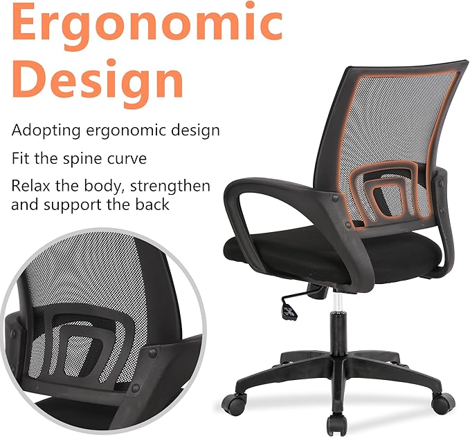 PayLessHere Home Office Chair Desk Computer Chair Adjustable Ergonomic Chair Lumbar Support Armrest Executive with High Density Mesh 360 Degree Swivel Chair for Adults Chair (Pack of 3, Black)