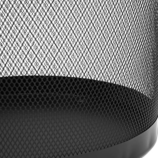 Mind Reader Mesh Trash Can, Set of 3, Waste Paper Basket, Round, Office, Metal Mesh, 11.5" L x 11.5" W x 13.75" H, Black