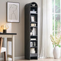 IFGET 67" Tall Arched Bookshelf, 8 Tiers Arch Bookcase with Storage, Modern Farmhouse Book Shelf with Adjustable Shelves, Wood Bookshelf w/Open Display Shelves for Living Room, Office (Dark Grey)
